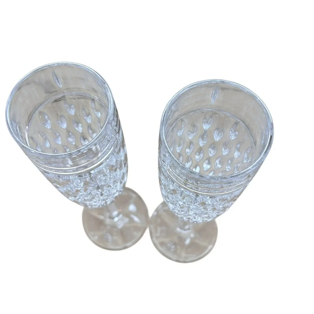 Ralph Lauren Crystal Aston Champagne flutes set of 2